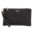 Prada Logo Plaque Pouch With Wristlet, front view